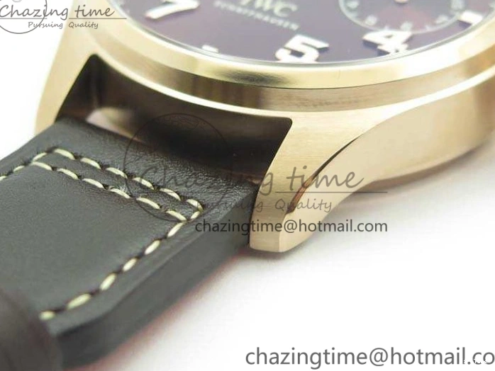 MIROTIME 0510 Popular Big Pilot Real PR IW502706 RG YLF 1:1 Best Edition Brown Dial On Calfskin Strap A 7223